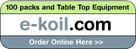 E-koil.com - 100 packs and Table Top Equipment. Order online here!